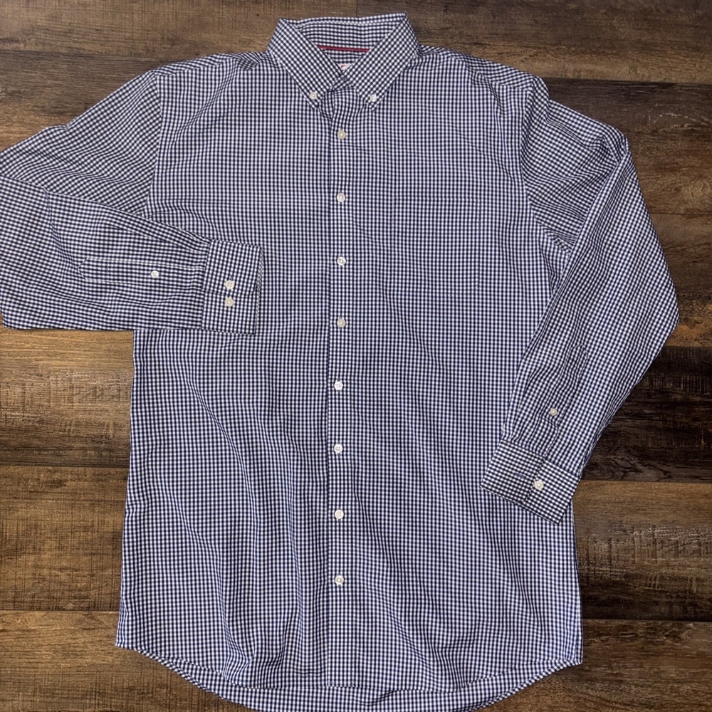 Oobe Chick-fil-A Button Down Shirt Large Tall Blue Check Employee Manager Team
